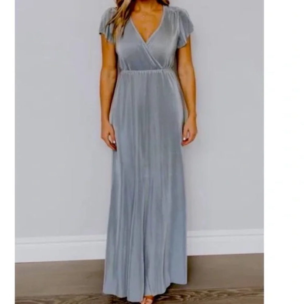 Baltic Born Silver/ Smoky Light Blue Maxi Dress